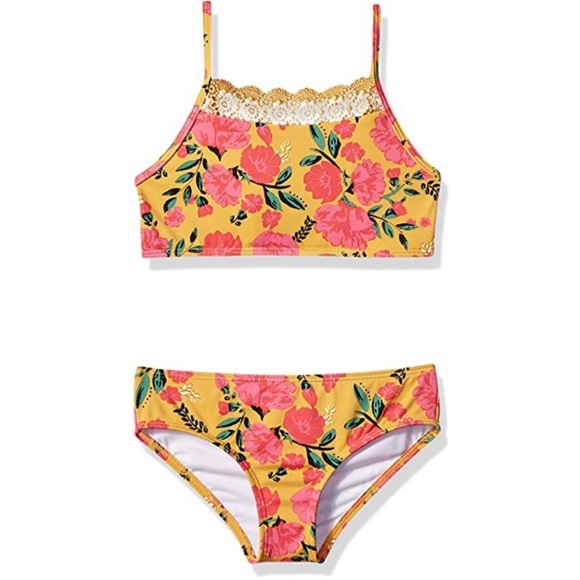 Billabong ☀️ Sun Dream Girls’ Floral Crochet Tropical Bikini Set 💕⛱️ - Picture 3 of 12